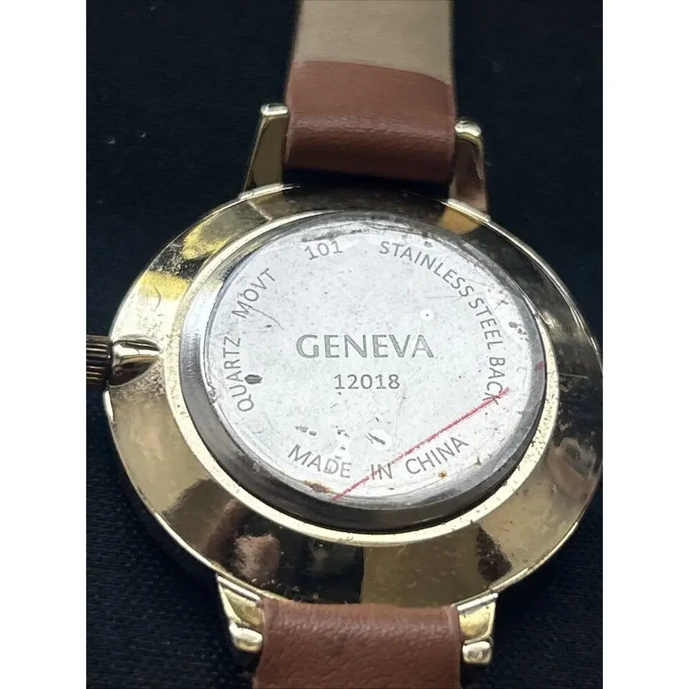 Geneva Gold Tone White Dial Women’s Quartz Watch